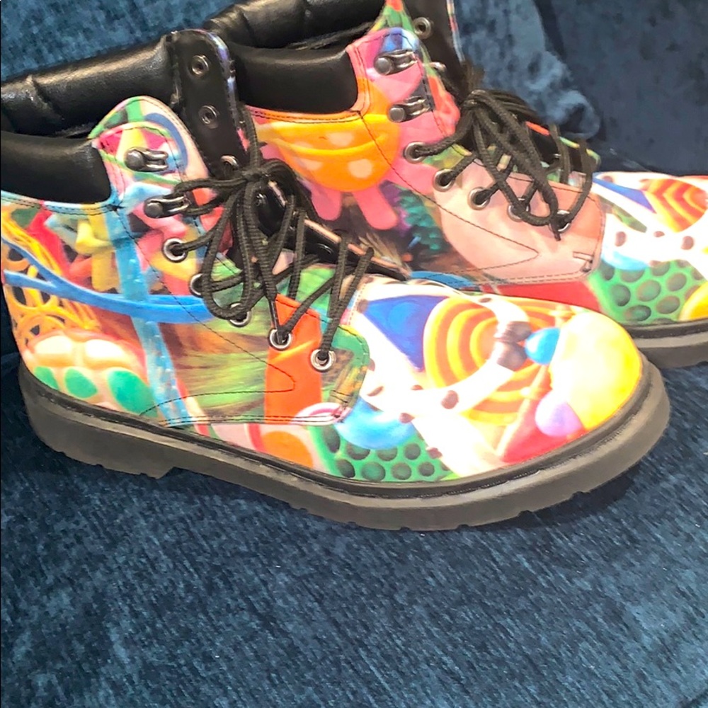 Funky brightly colored boots